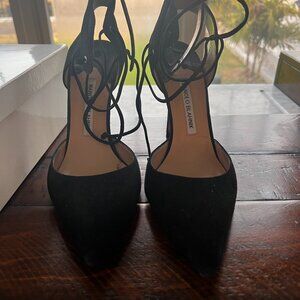 Black Suede Manolo Blahnik heels